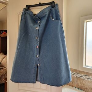 Classic Blue A-Line Denim Skirt